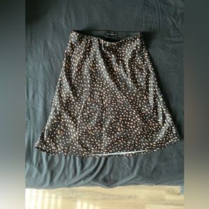 Urban Outfitters, XS, Black and Brown Print, Silk, Mini Skirt
